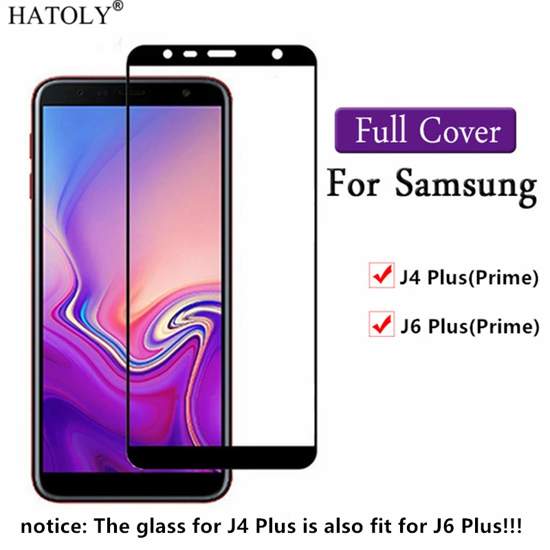 2 шт. закаленное стекло для samsung Galaxy J6 Plus защитная пленка экрана J610 полное покрытие