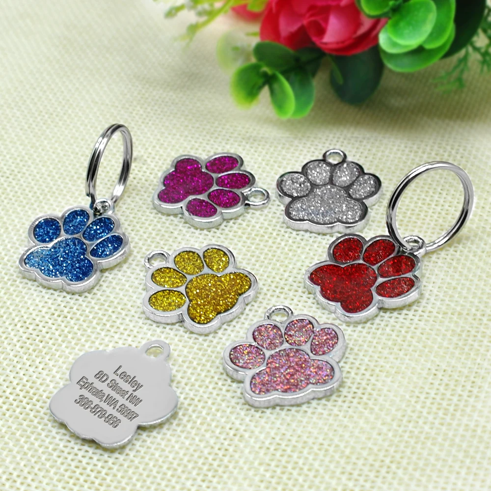 Free Engraved Pet Dog ID Tag Personalized Cat Puppy ID Tag Pet Dog Collar Accessories Custom Dogs Anti-lost Name Tags Pendant dog collars outdoors