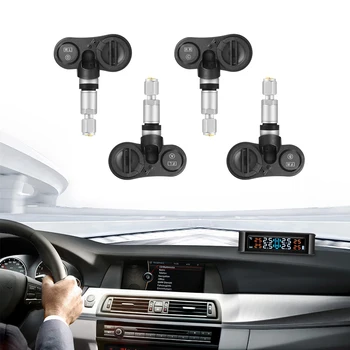 

New Universal Tire Pressure Sensor Tire Pressure Monitor System Wireless Solar Powered TPMS LCD Display with 4 Internal Sensors