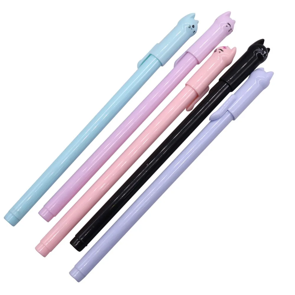 6 шт, 0,38 мм, гелевая ручка, Wagging Cat, чернильная ручка, рекламный подарок, канцелярские принадлежности, школьные и офисные принадлежности, шесть цветов, Смешанная