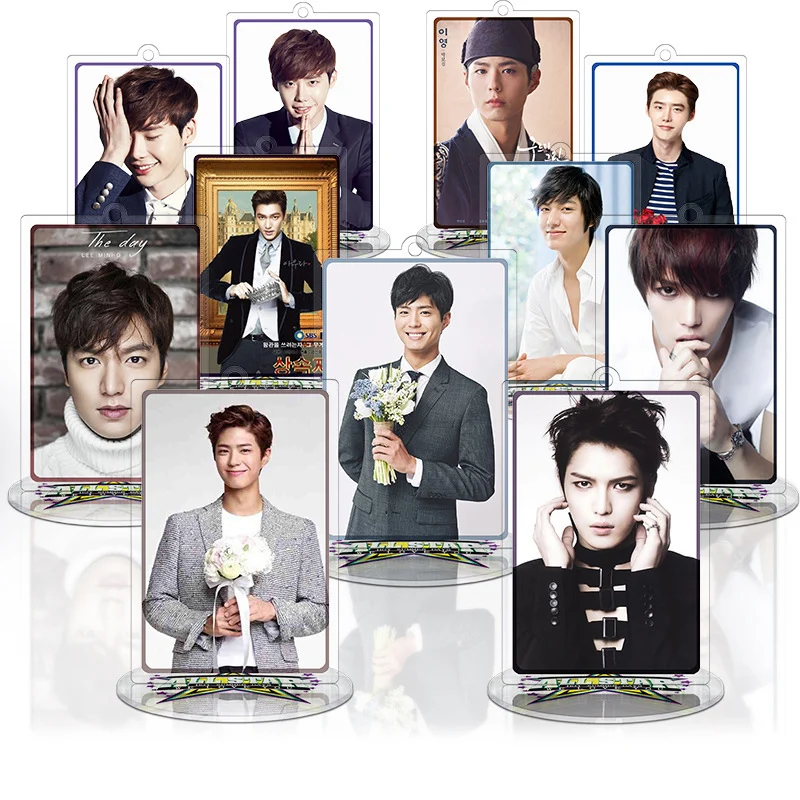 

22 types Kpop Star Acrylic Keyring Lee Jong Suk Park Bo Gum Lee MinHo Kim Jae Joong Cha EunWoo Figure Model Cute Keychain Gift