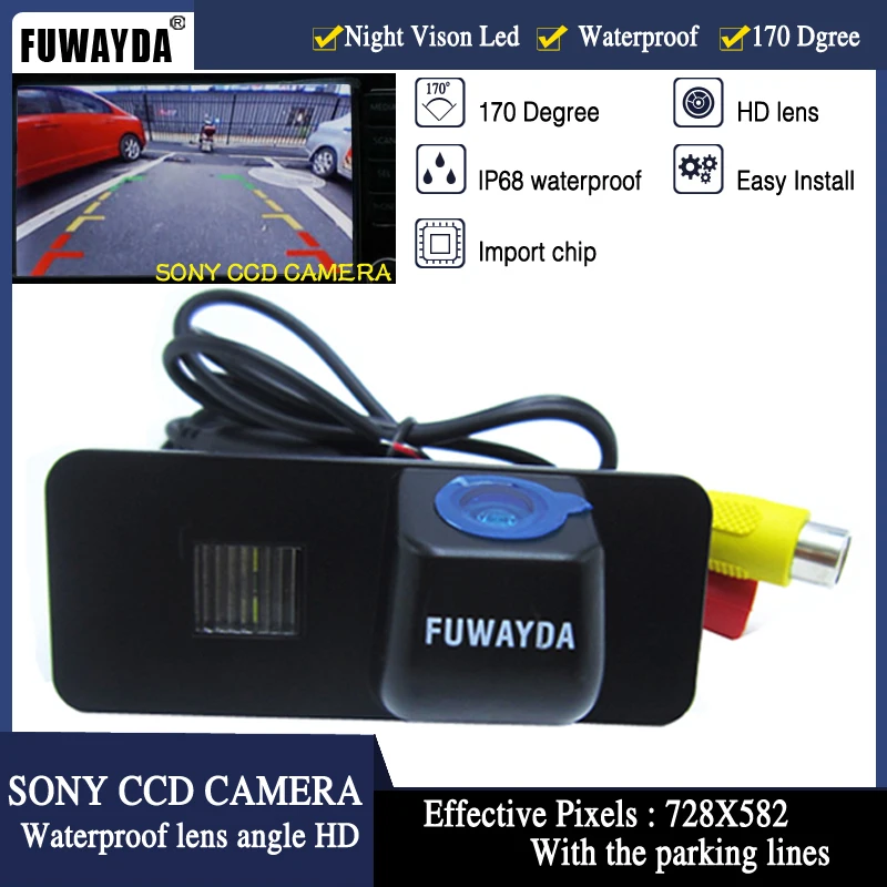 FUWAYDA SONY CCD камера заднего вида для Volkswagen VW PHAETON/SCIROCCO/GOLF 4 5 6 MK4 MK5/EOS/LUPO/BEETLE Направляющая линия