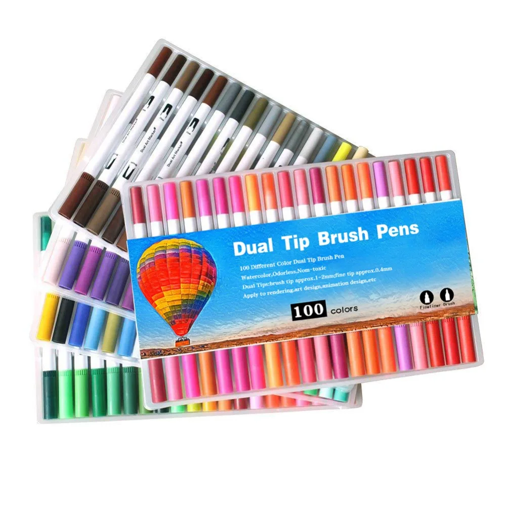

Brush Pen and Fineliner Dual Tip Art Markers Brush Tip Pen highlighter Watercolor Dual Brush Pen Marker