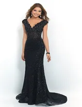 Sexy Spitze Brautkleider Applique Pailletten Appliques V-ausschnitt Sleeveless Backless Abend-partei-kleid