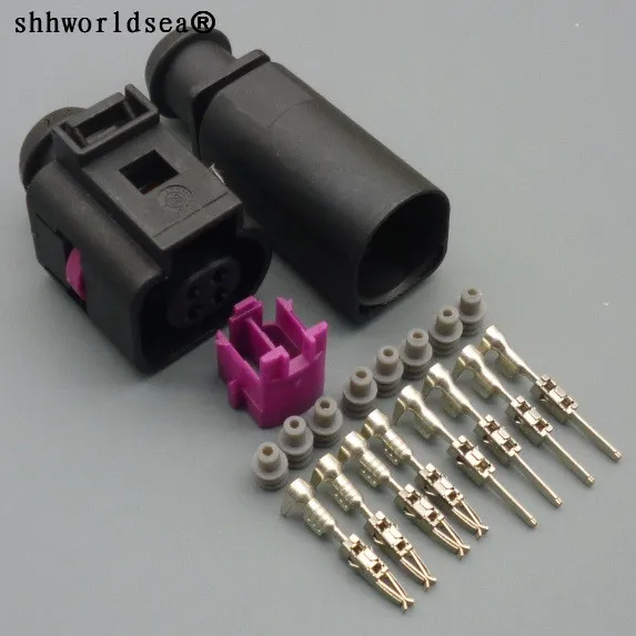 

shhworldsea 1sets 4pin 1.5mm waterproof auto wire harnes male female connectors 4B0 973 812 4B0 973 712