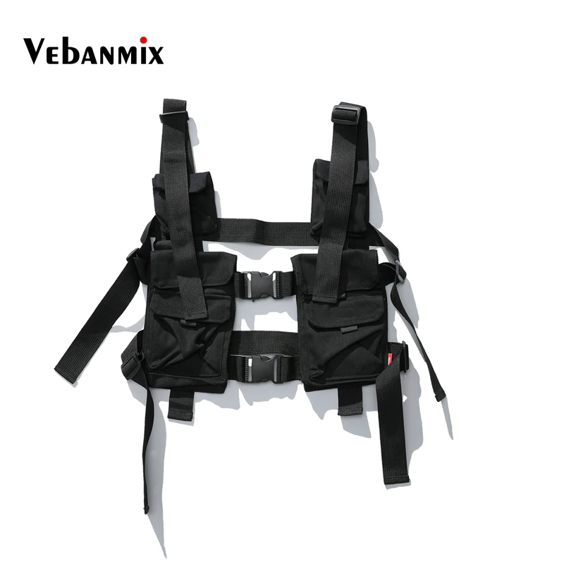 

Outdoor Function Tactical Chest Rig Bag Vest Male Streetwear Hip-hop Loose Multi-pocket Camouflage Tooling Vest Sweatshirts 2019