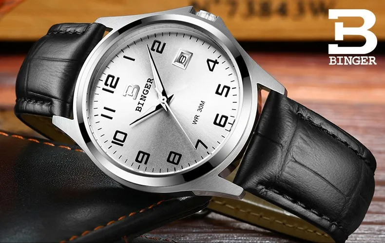 Бингер Бизнес Best часы для Для мужчин классические простые Сталь группа 30 м водонепроницаемый Relogio Masculino B-3052M