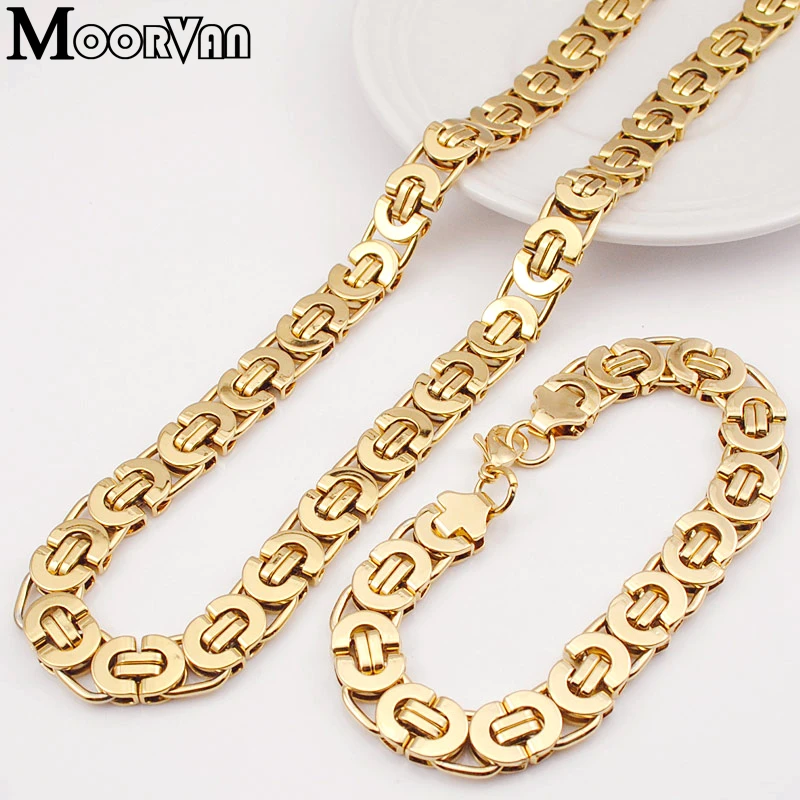 Ювелирный Комплект из колье и браслета нержавеющей стали|jewellery fashion|jewellery for