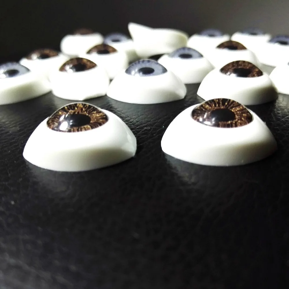 100Pcs(50pairs) Half Plastic Doll Eyes brown Color BJD EYES, Oval Doll Dollfie Eyes Eyeballs