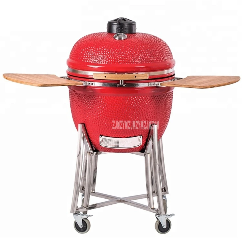 TQ0025 25 inch Egg Shape Ceramic BBQ Grill Stove With Lid Charcoal