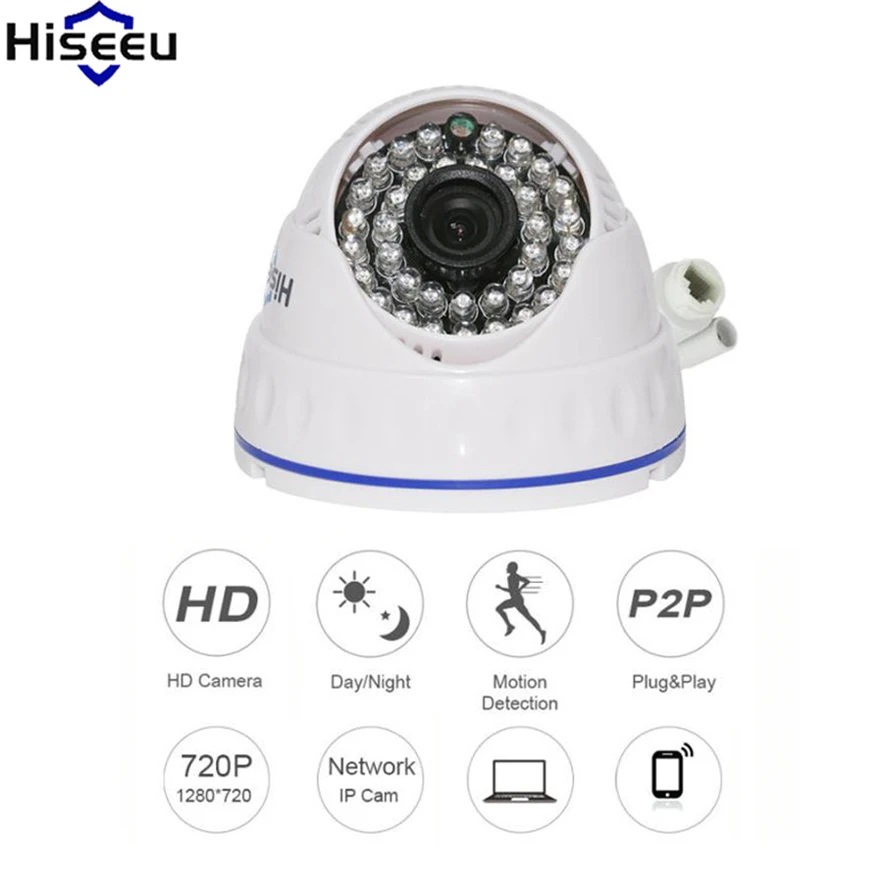 Hiseeu Ip Camera 720P 1.0MP Mini Security Camera P2P Night Vision Camara De Vigilancia ONVIF 2.0 Baby Monitor Dropshipping
