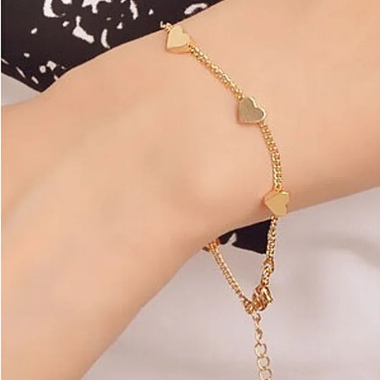 

1 Pcs Sell Heart Stars Charm Bracelets Trendy Gold Silver Color New Geometric Adjustable Bangles For Women Fashion Jewelry Gift