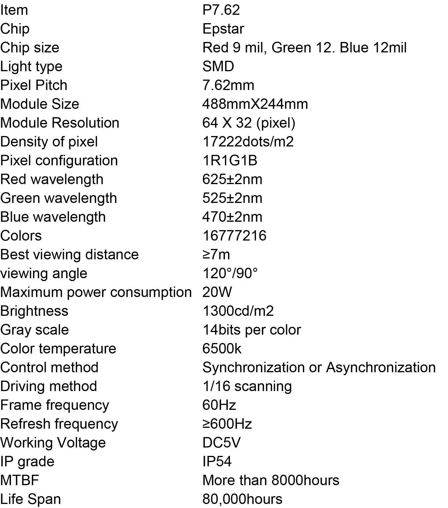 64x32 пикселей RGB P7.62 LED модуль в помещении 488x244 мм видео настенные светодиодные панели