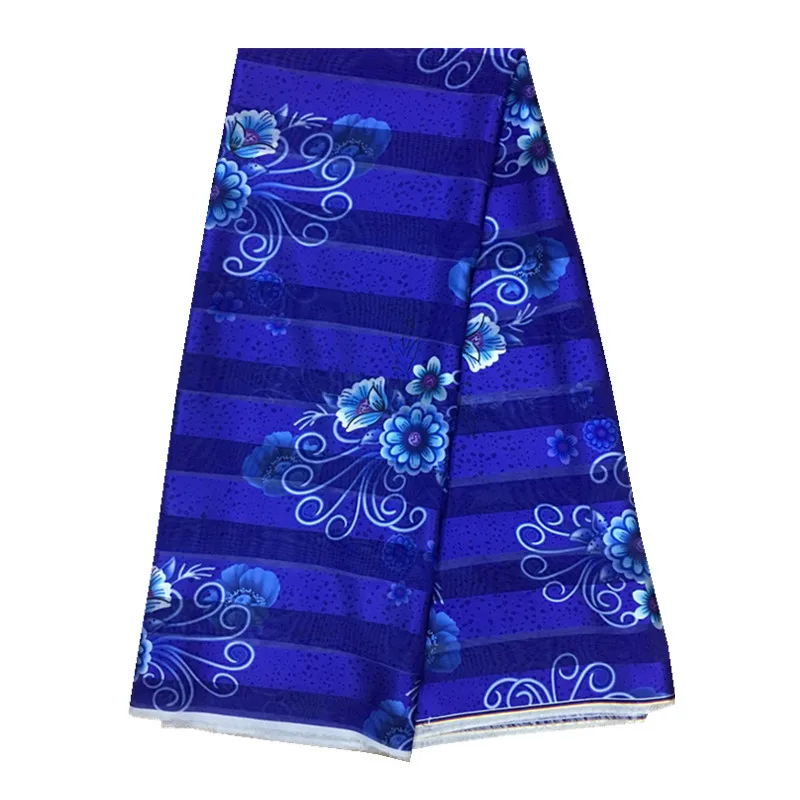 

African wax ribbon silk wax ankara 2019 satin fabric 5 yards audel/modell cotton fabric for dress chiffon TX052611