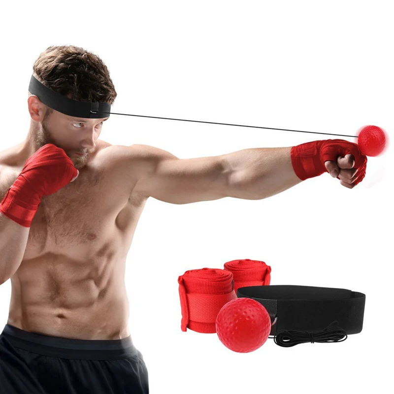 New Training Boxing Punch Exercise Fight Ball With Head Band For Reflex Speed US 