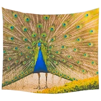 

150*130cm Tapestry Home Decorative Polyester Animal and World Map Pattern Beach Towel Fashion Sofa Wall Decor(blue-green)