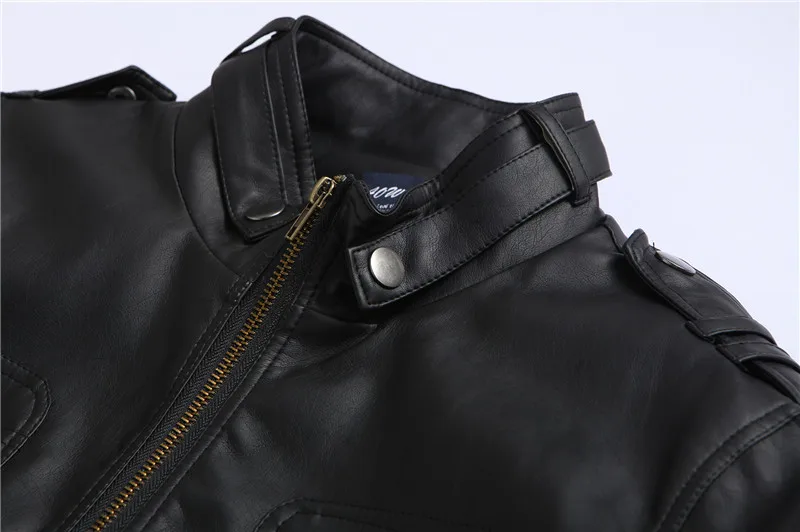 New Mens Leather Jackets England Collar Leather Jacket Mens Slim Multi