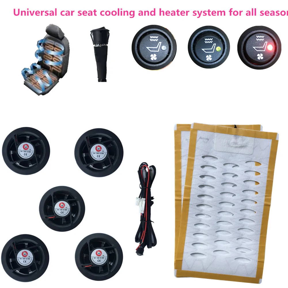 upgrade Car interior seat cooling 5 fans and heated seat covers four seasons warm and cool supports for car seat cushions cover