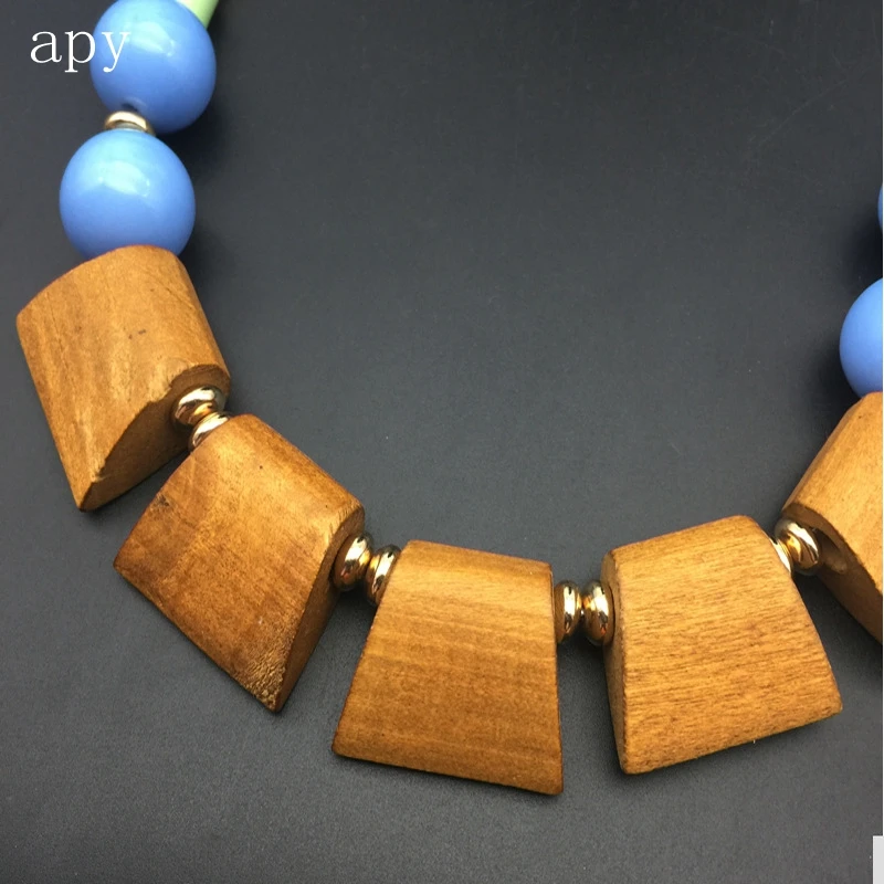 Креативное новое ожерелье из деревянных бусин, женское ожерелье с подвеской, ожерелье из деревянных бусин для женщин, ювелирные изделия