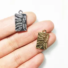 Eruifa 20 шт 10*18 мм Листья Печать Золото/посеребренный цинковый сплав Подвески ювелирные изделия DIY ожерелье 2 цвета