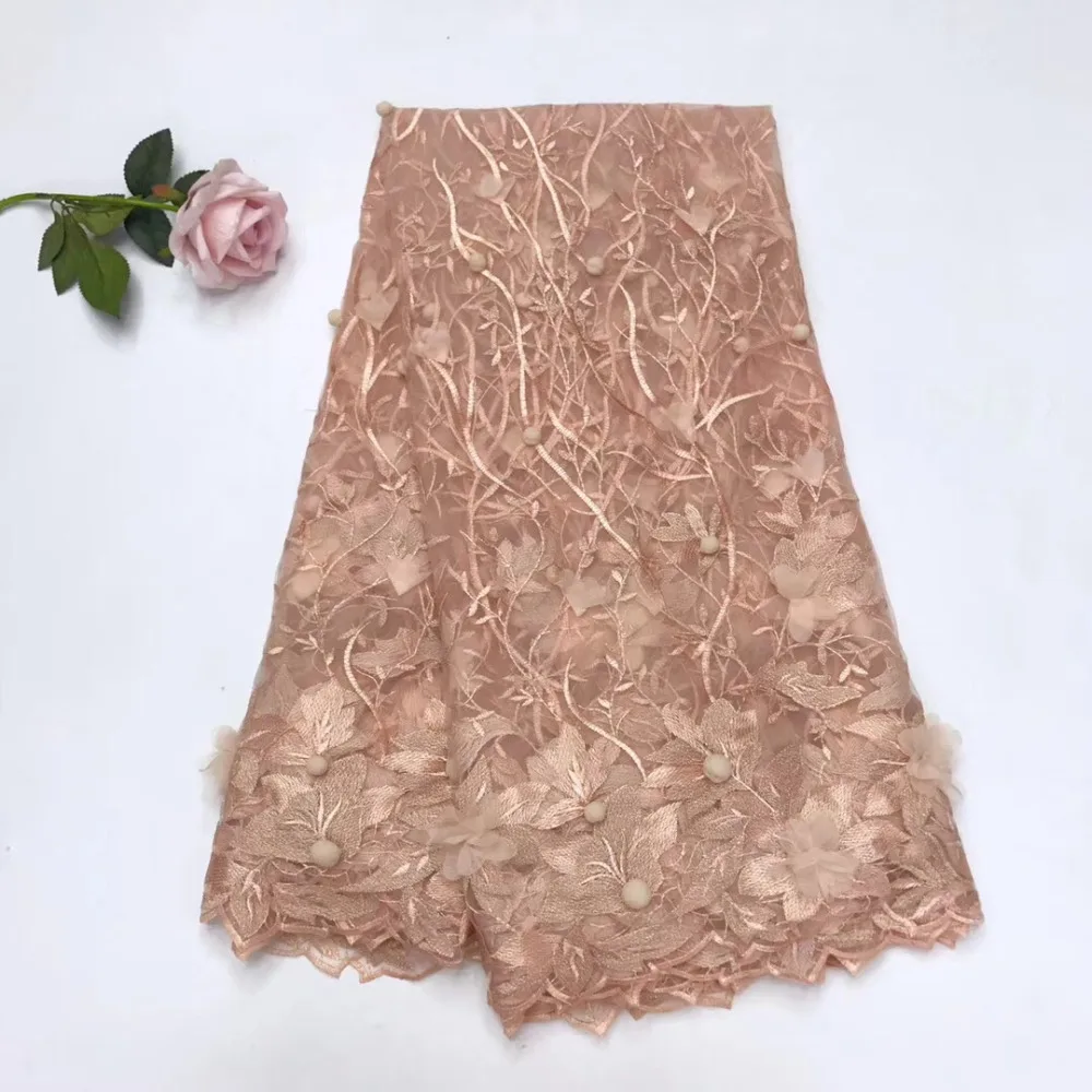 

2018 Selling High Quality French African lace Fabric with 3D flower Embroidery swiss lace fabric for nigerian lace wedding