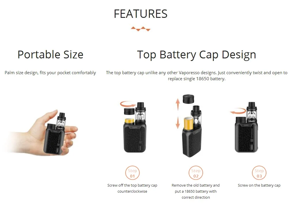 как понять что vaporesso заряжен