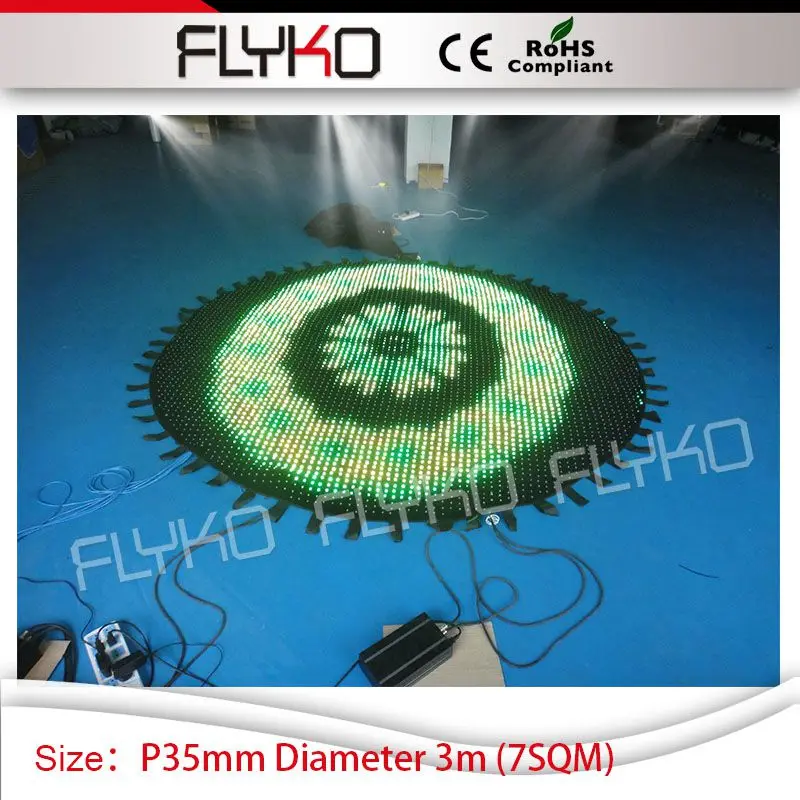 

Flyko Flexible LED Video Curtain flash Display soft led video cloth P35mm round design led curtain