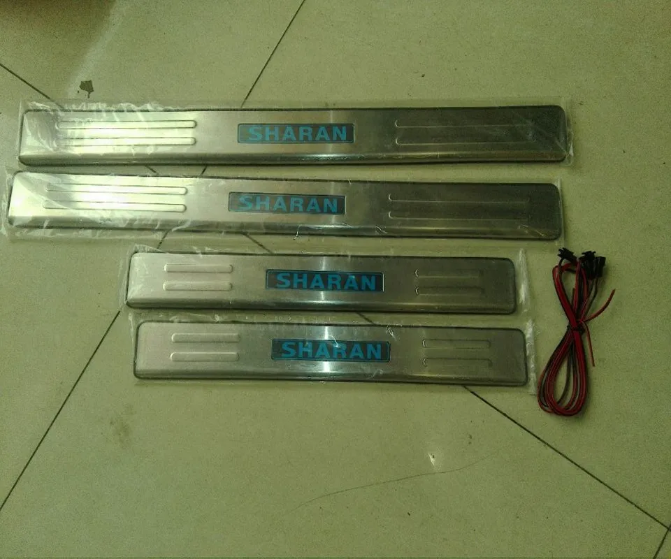 

Blue light stainless steel LED Scuff Plate/Door Sill Door Sill fit for 2012-2017 Volkswagen Sharan Car styling