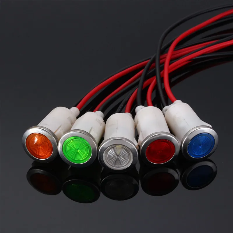12.5mm 12V LED Indicator Light Car Truck Boat Yacht Signal Light Pilot