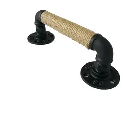 Промышленная стильная трубка Мебельная ручка сарай для Раздвижной Деревянной двери ручки черные антикварные винтажные европейские