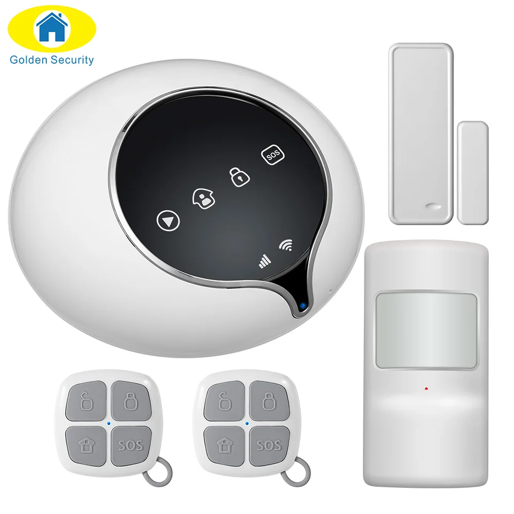 Golden Security 3G WIFI/GPRS/SMS+GSM Home Alarm System Wireless Security PIR Door/Window Sensor 3g Alarm Apps Control