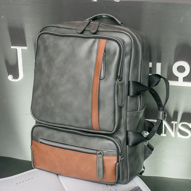 PU 2 способа переноски 14 15 15,4 15,6 дюймов водонепроницаемый ноутбук сумка чехол рюкзак мессенджер портфель для мужчин и женщин - Цвет: Коричневый