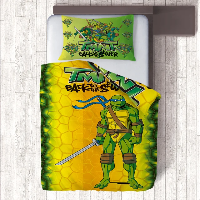 Best Offers Yellow/Green Ninja Turtles Anime Bedding Set for Kids,Cheap 2 PCS Single Quilt Set Duvet Cover Pillow Case Best Offers Yellow/Green Ninja Turtles Anime Bedding Set for Kids,Cheap 2 PCS Single Quilt Set Duvet Cover Pillow Case