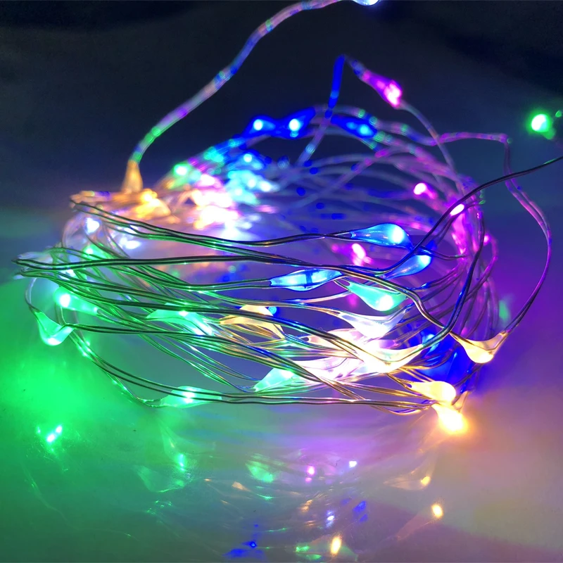 

LED String lights 5M 50leds Silver Wire Garland USB Strip Light Holiday lighting For Fairy Christmas New Year Party Decoration