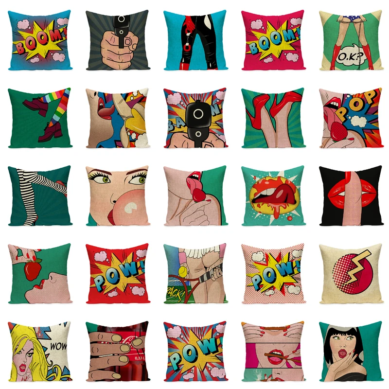 

HighHigh Tube Red Lips Tide Cool Ladies Socks Rock Retro Sexy Personality Sofa Decoration Supplies Cushion Set Throw Pillow