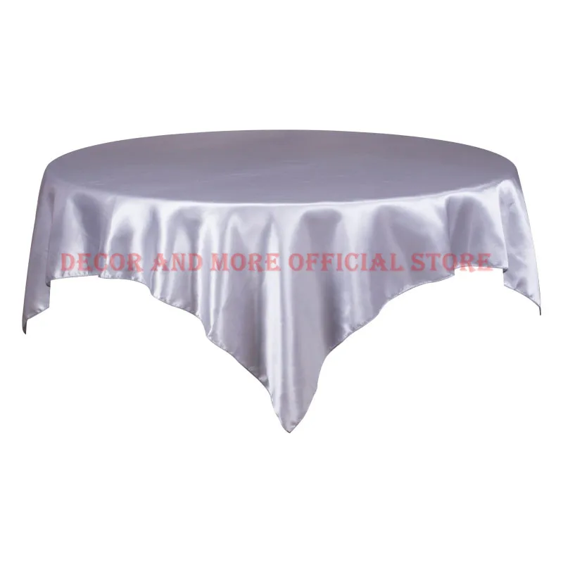 57/'/' Tablecloth Square Satin Banquet Table Cover For Wedding Party Black