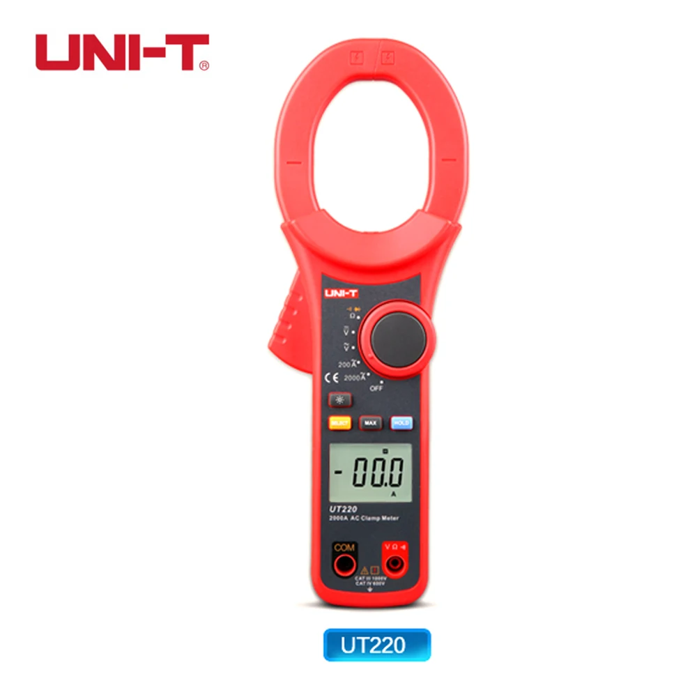 

Professional UNI-T UT220 2000A Auto Range Data Hold LCD Backlight Digital Clamp Meters Multitester