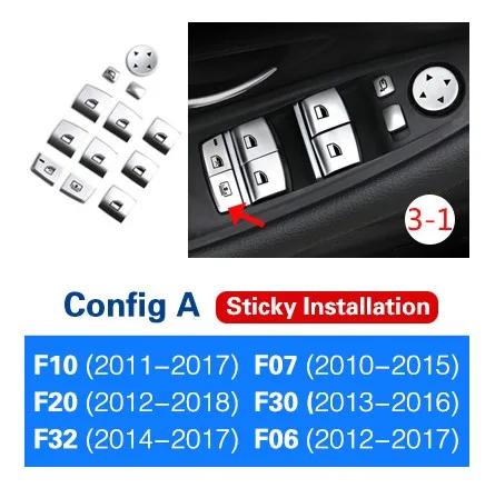 Srxtzm для BMW F10 F07 F06 F12 F13 F01 F02 F20 F30 F32 автомобиля Стикеры ABS Хромированная накладка на кнопку стайлинга автомобилей Авто аксессуары для интерьера - Название цвета: C