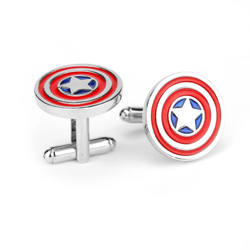 

free shipping Captain America cufflinks shirts cufflinks cuff button fashion enamel quality super hero Gemelos wholesale