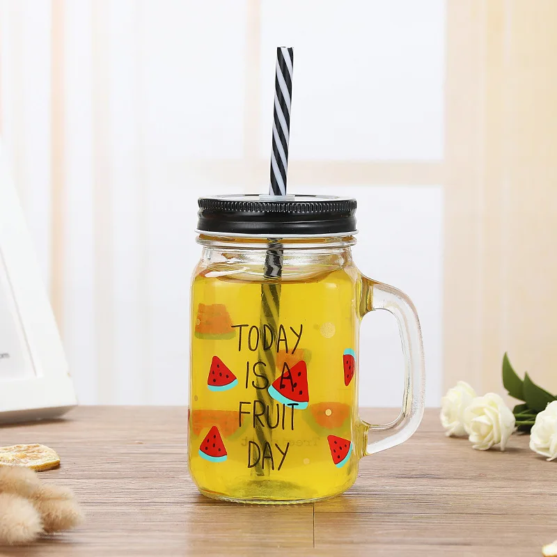 Red watermelon straw mug