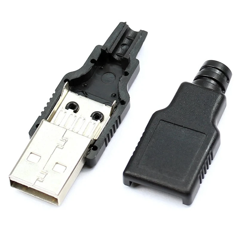 OPQ новинка 10 шт. 4 контактный разъем USB типа A с черной пластиковой крышкой и 5 Micro