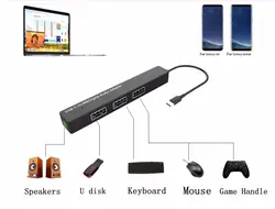 Тип C до 3,5 мм адаптер для наушников с 3 USB 2,0 удлинитель USB концентратор, USB 3,1 USB-C до 3,5 мм AUX аудио динамик для Macbook телефон