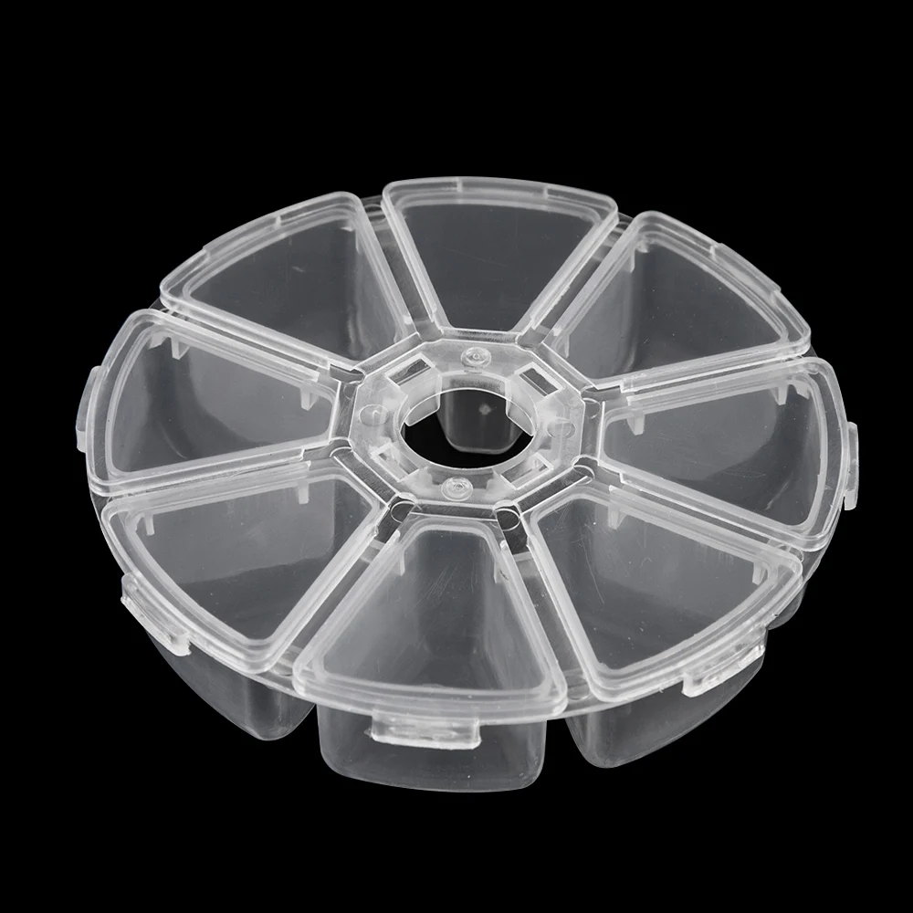 

Empty Box 8 Grid Transparent Decoration Storage Case Nail Glitter Rhinestone Beads Accessories Container DIY Craft storage