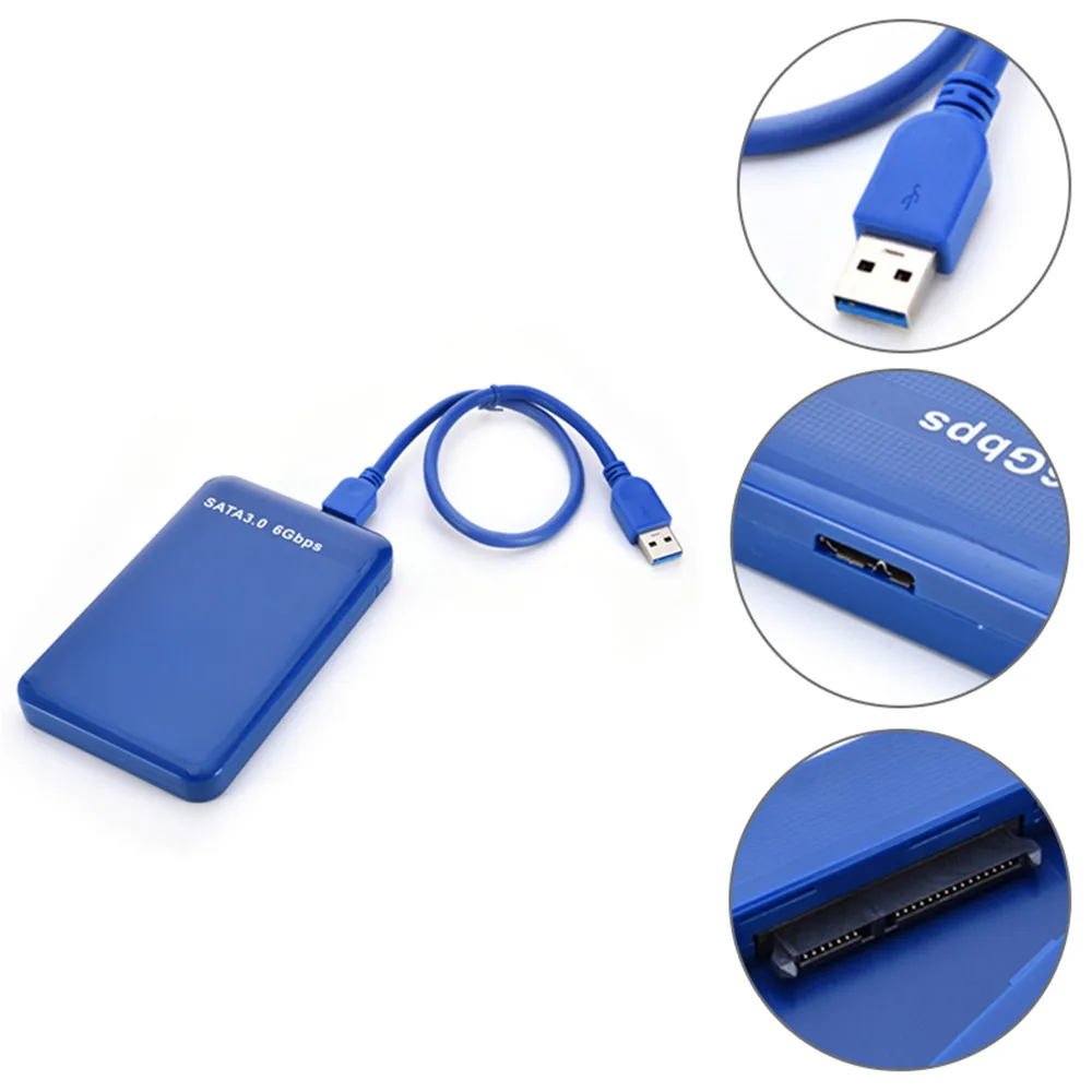 

MEMTEQ USB 3.0 SATA 3.0 High Speed Transmission 6Gbps HDD Enclosure HDD SSD Disk Box Case Plug & Play Ultra-lightweight Blue