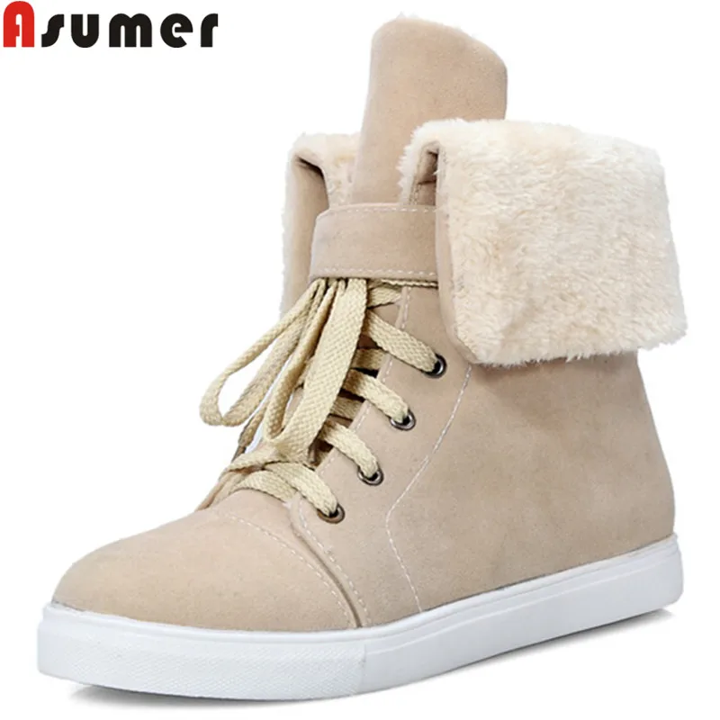 ASUMER 2018 fashion autumn winter boots women flat with