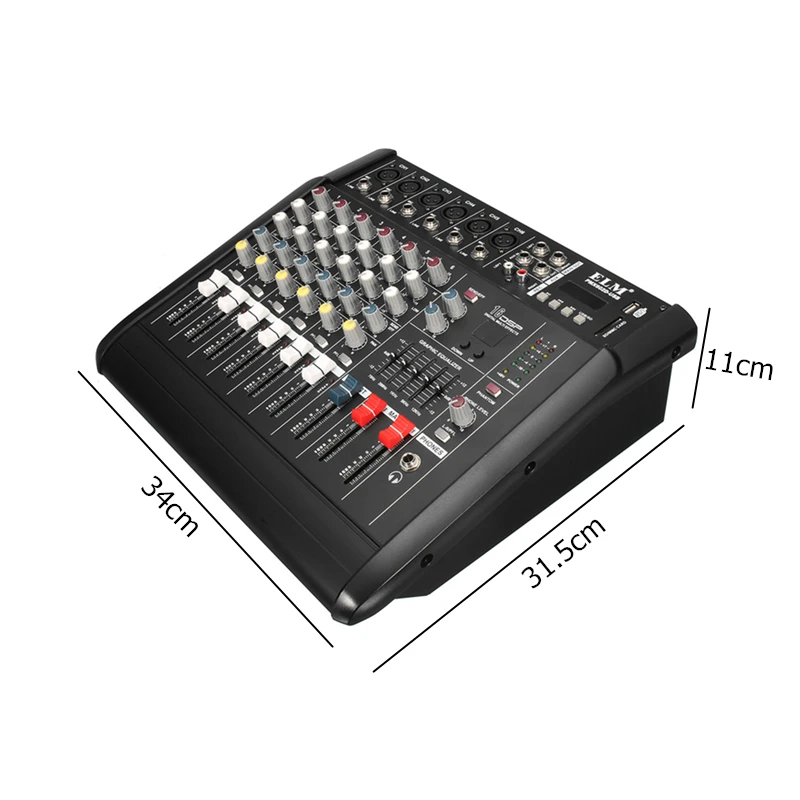 48V Phantom Мощность смеситель USB 6-канальный усилитель DJ караоке аудио микшер Поддержка USB накопитель устройство чтения карт памяти для производительность Семья