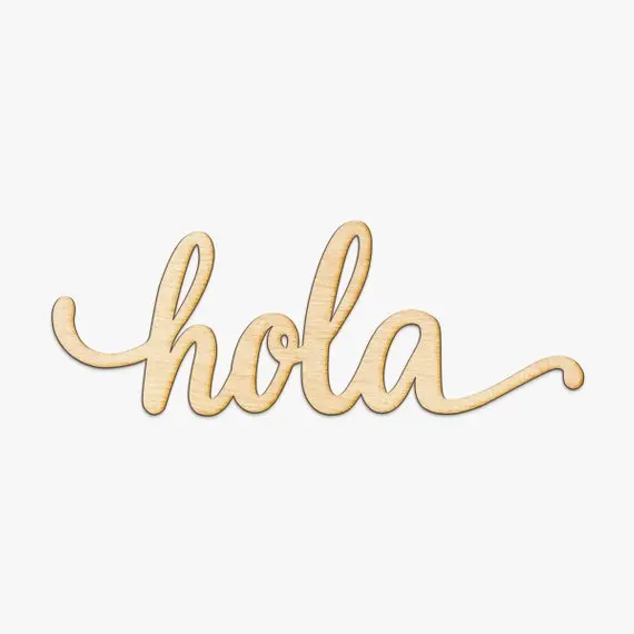 Hola Charlie Script деревянная вывеска лазерная резка дерева деревянный декор знак