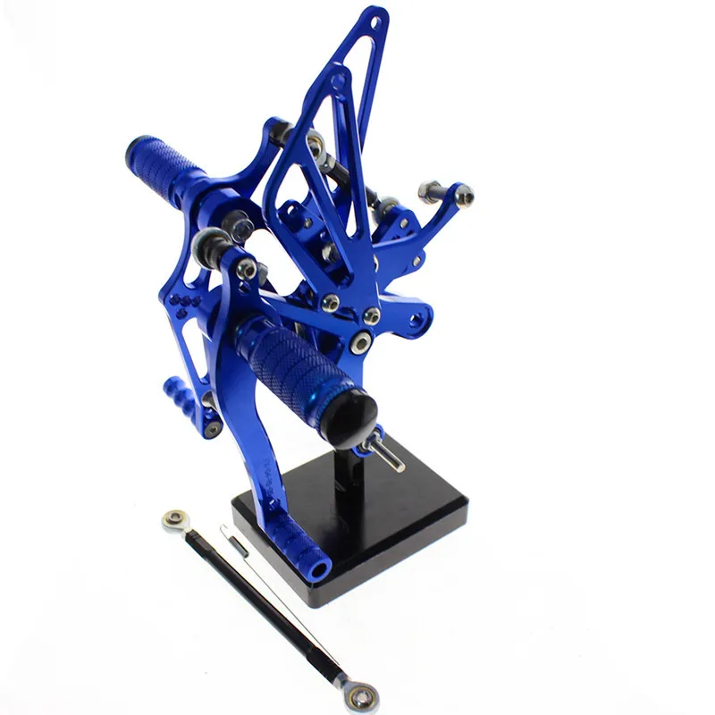 CNC Алюминиевые Регулируемые Rearsets подножки для Yamaha YZF R6 YZF-R6 1999 2000 2001 2002 - Цвет: Синий