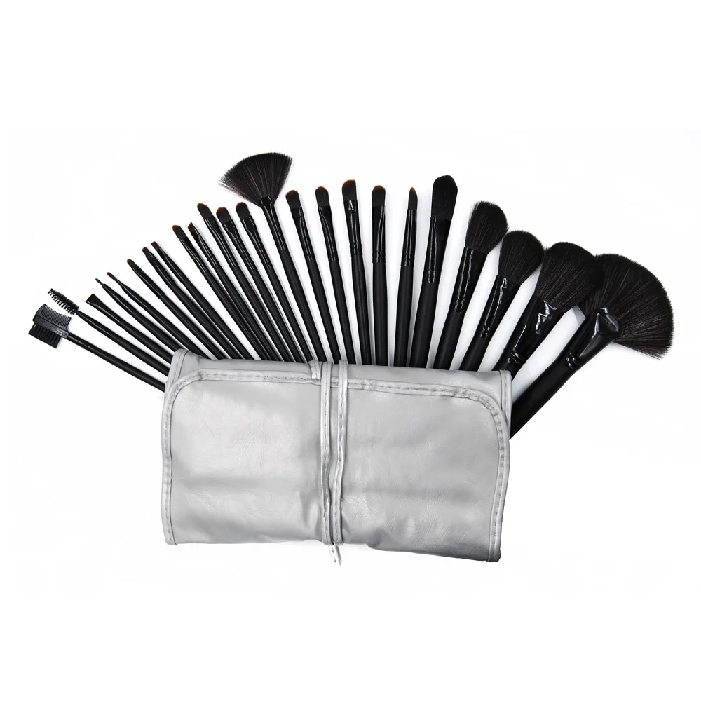 

PU Leather Roll Up Bag 24Pcs Makeup Brushes Set Beauty Cosmetics Tools Eyebrow Shadow Powder Foundation Pincel de maquiagem