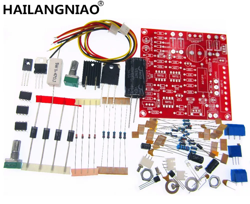 Регулируемый 0-30 в 2mA-3A DC Регулируемый источник питания DIY Kit короткое замыкание ограничитель тока защиты части сборки